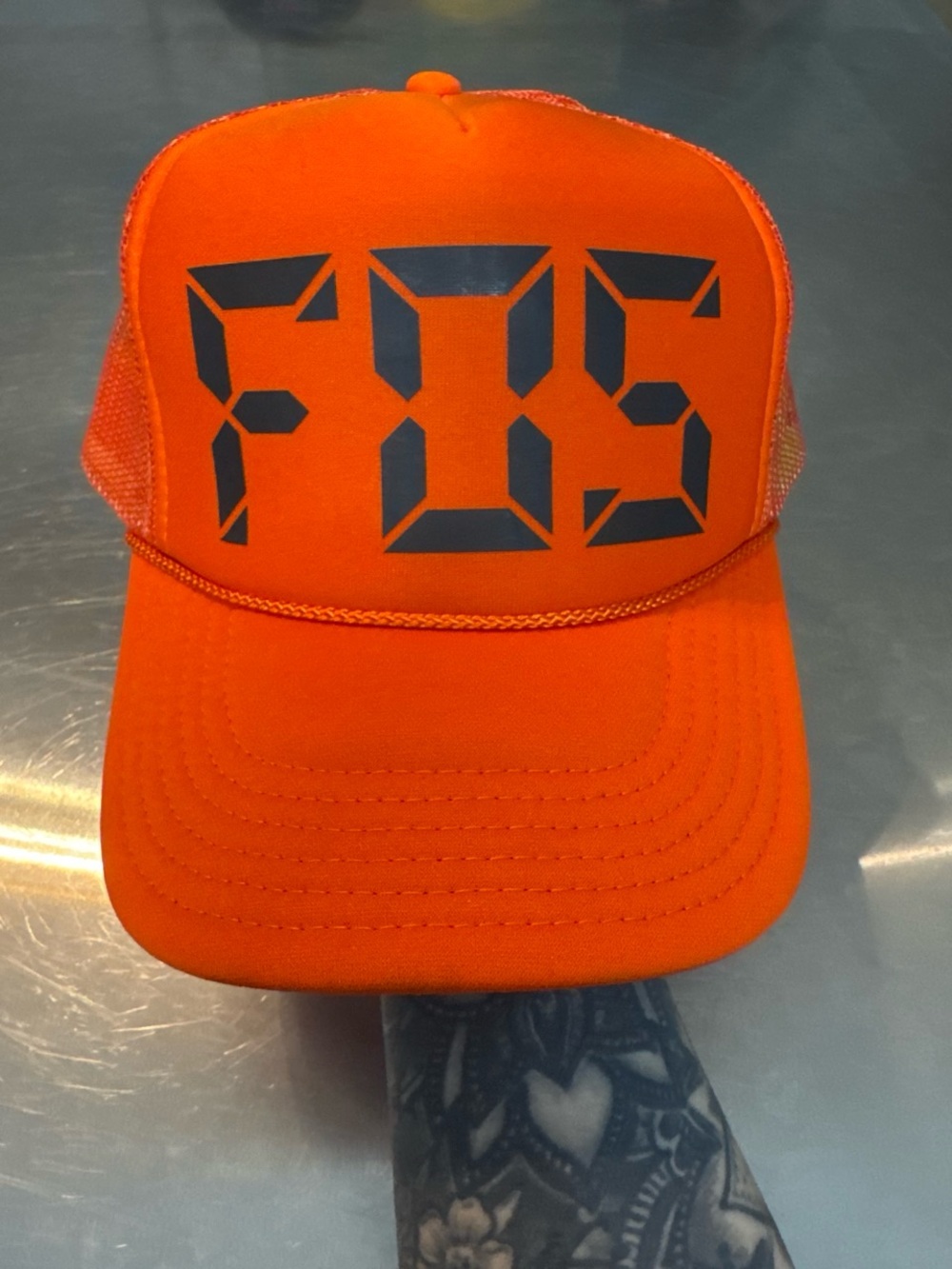 Off White Virgil Abloh Orange FOS Trucker Hat